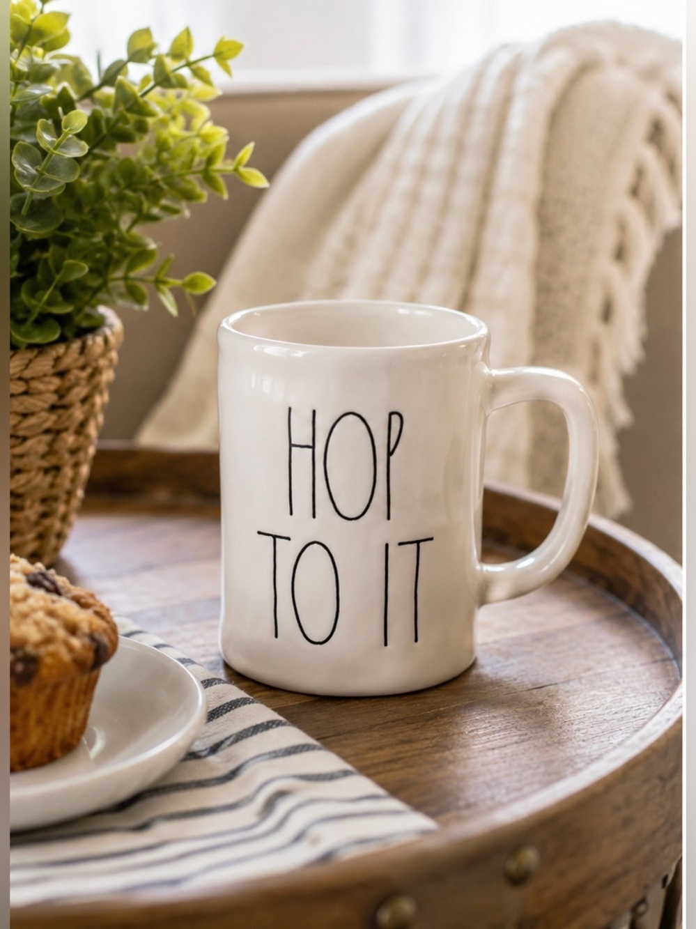 3/$30 Rae Dunn HOP TO IT coffee cocoa and tea mug